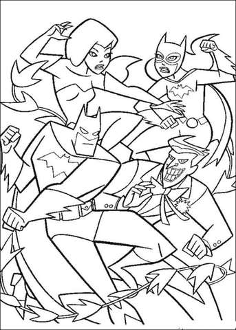 Batman Fight Coloring Page